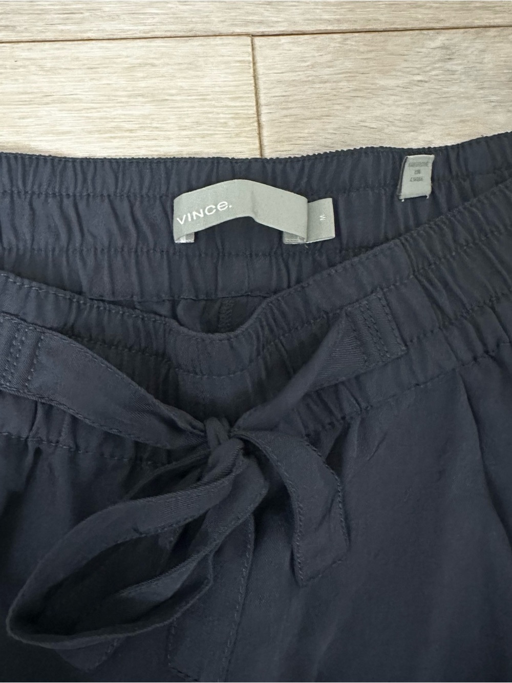 Theory Navy Wide-Leg Drawstring Trousers - Picture 2 of 4